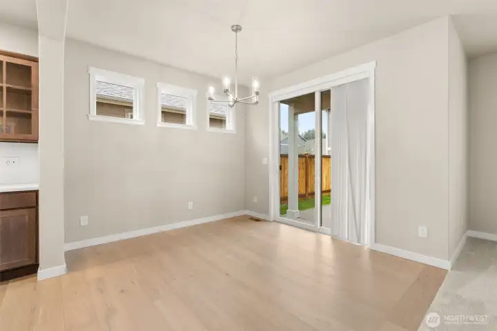 Dining room with door to patio
