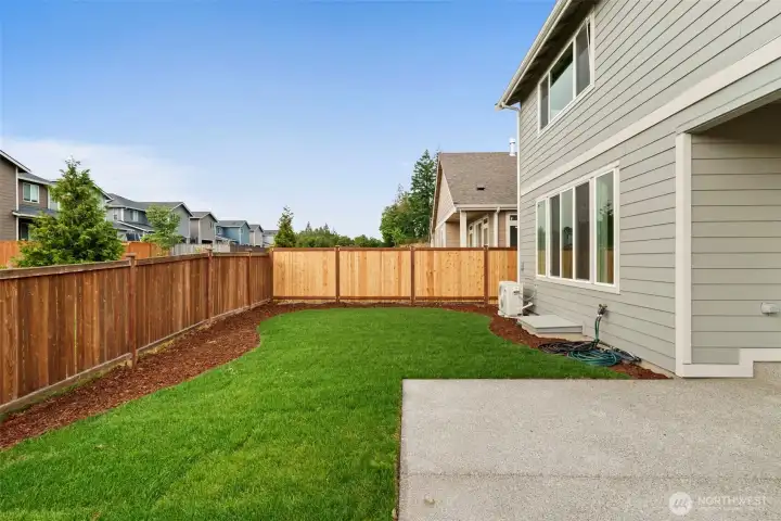 Backyard is fully fenced
