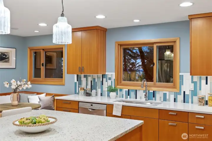 Views of Whidbey Island from the kitchen window