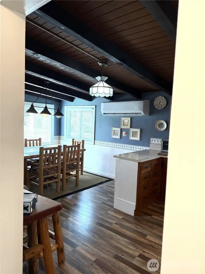 Note the Mini-split ductless heating and cooling system.