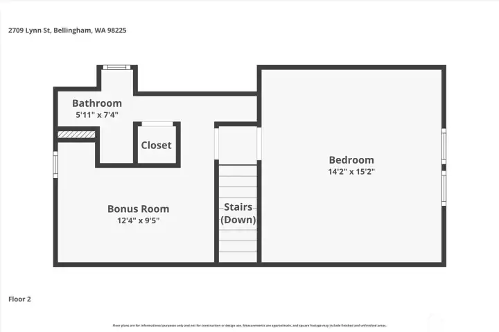 Floor Plan of upper level.