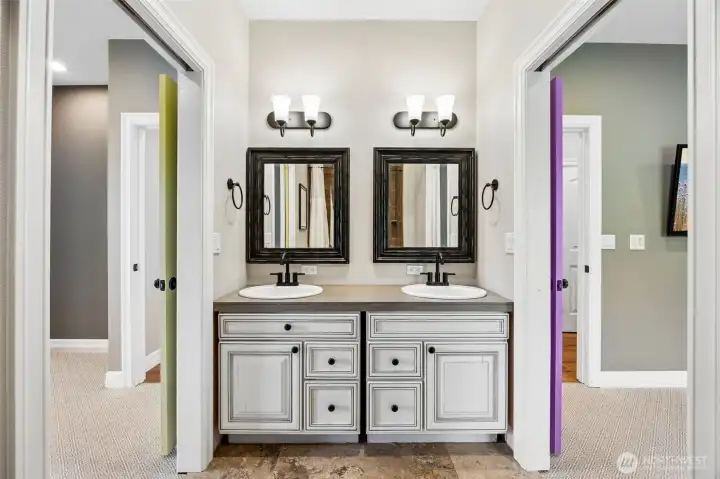 Jack and Jill bathroom between bedroom #2 and #3
