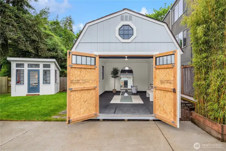 Built as a weight and excercise room this beefy outbuilding can be your new workout area, music room or another home office.
