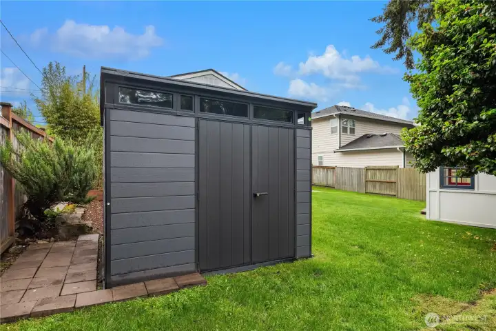 This garden shed is in addition to the 2 outbuildings and can handle all your garden tools.