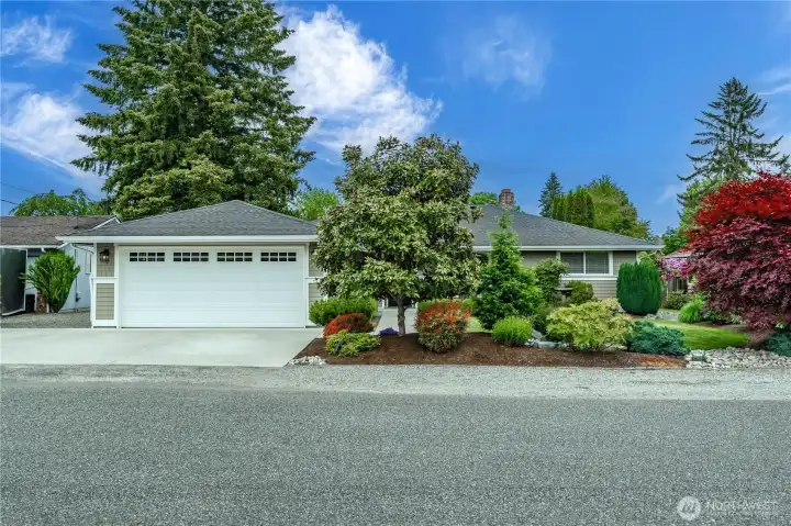 Picture perfect. Extra parking alongside house in in front parking strip