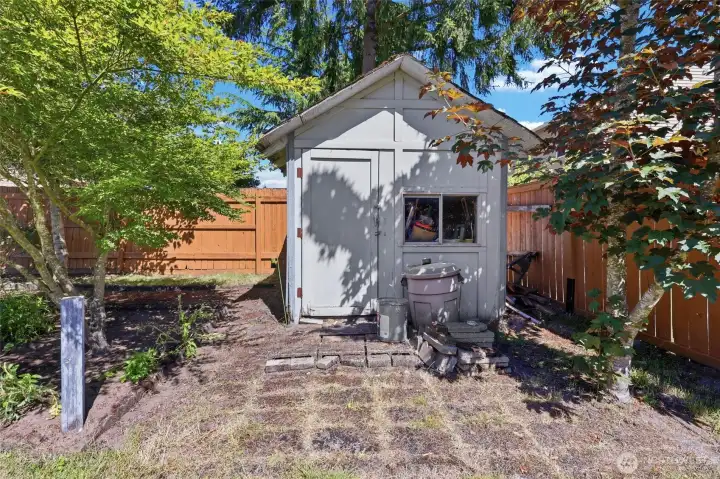 Cute garden shed makes for great storage