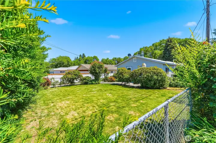 fully fenced front yard