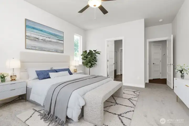 Staged primary bedroom Staged primary bedroom