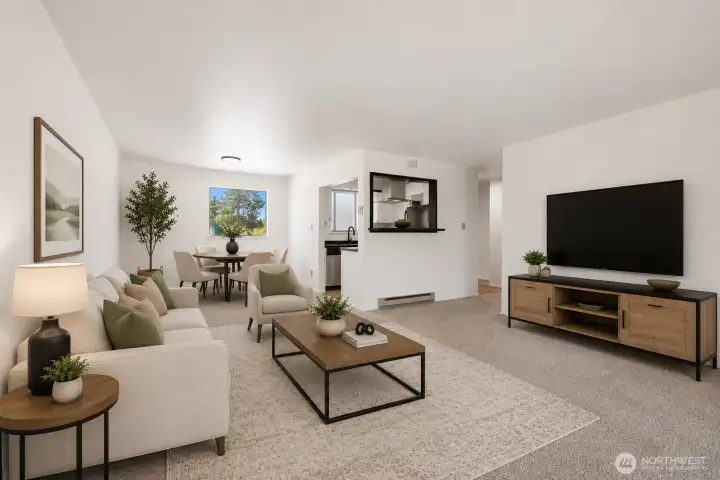 Living room - Virtually staged