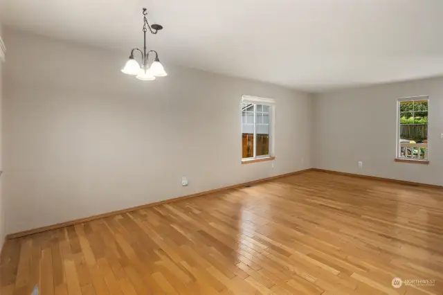 Looking back into living room from kitchen.