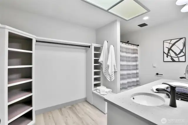 Primary bathroom and closet