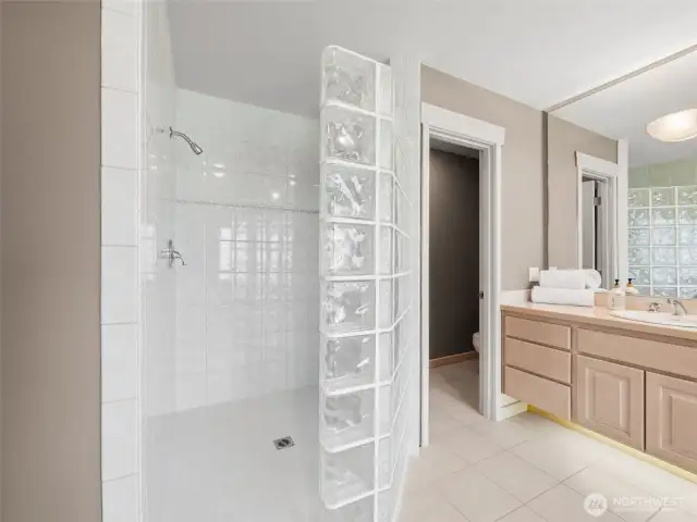 Large walk in shower