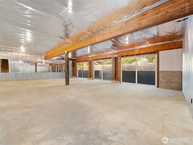 Basement with walk out sliders.