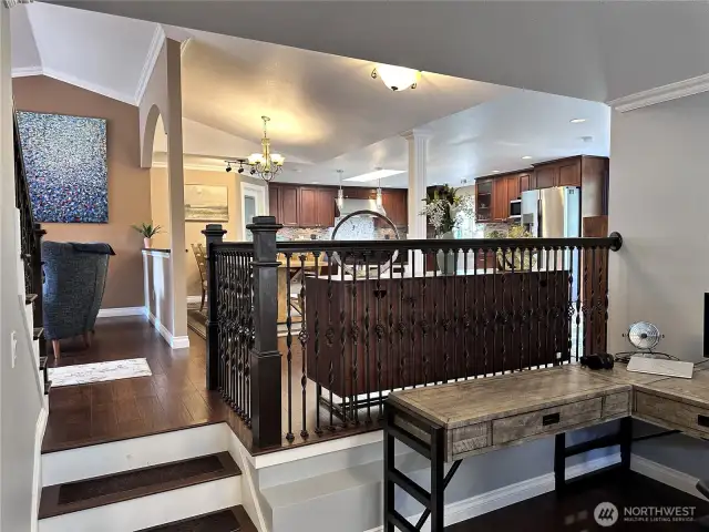 Lower level currently set up as an office and media room. Large enough for a 4th bedroom (buyer to verify feasibility)