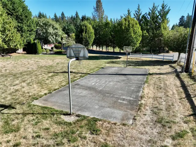 Located just down the street is the park/court area.