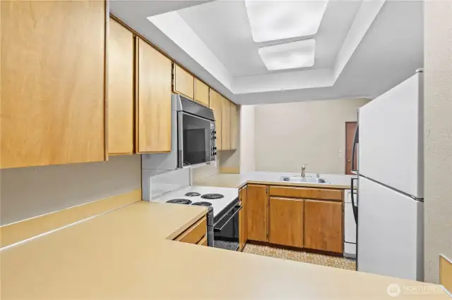 Kitchen with fully functional retro appliances