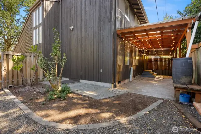 Terrace area in backyard