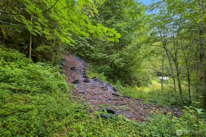 Round about Road to access back of property.