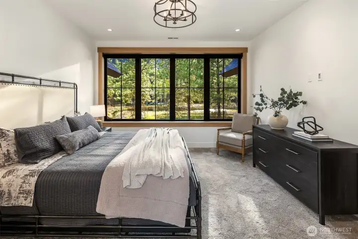 middle bedroom with views of paint brush lake