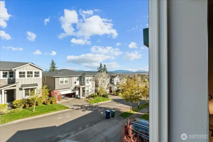 Beautiful view from upstairs looking east toward the Cascades and Mt. Rainier
