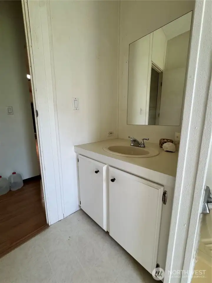 Hallway bathroom sink
