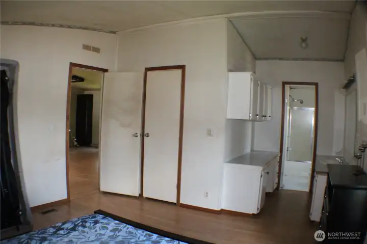 Primary Walk in closet and built in Vanity