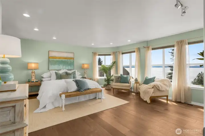 Beyond generously sized primary suite with stunning views from every window Beyond generously sized primary suite with stunning views from every window