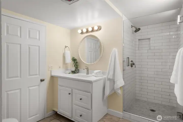 Updated bathroom in lower level apartment Updated bathroom in lower level apartment