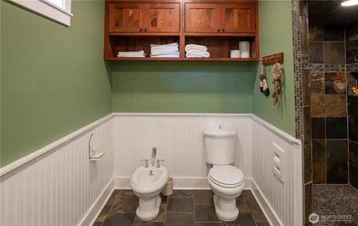 Primary bath with bidet.