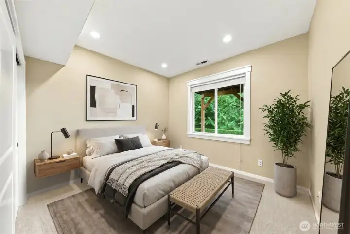 Virtually staged, downstairs bedroom #4.