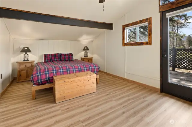 Plenty of space to enjoy the primary bedroom. stunning views to the river from the sliding glass door and private deck.