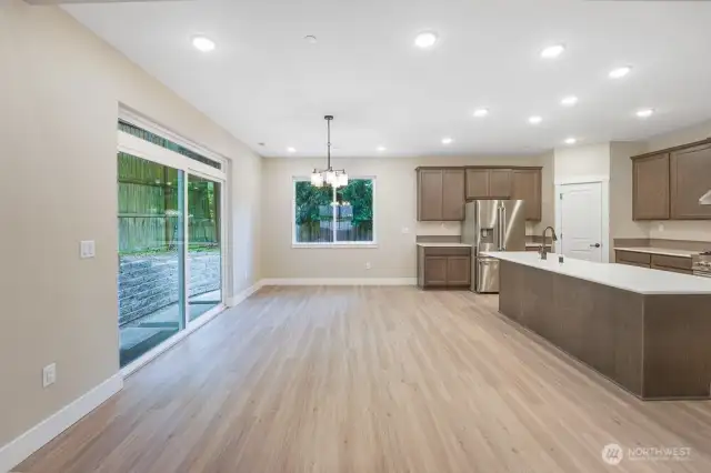 Kitchen and dining area not staged