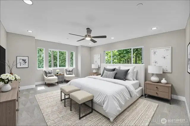 Primary bedroom virtual staged