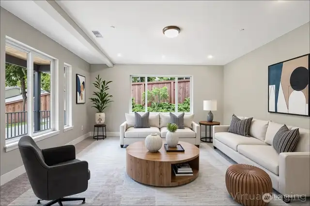 Living room virtual staged
