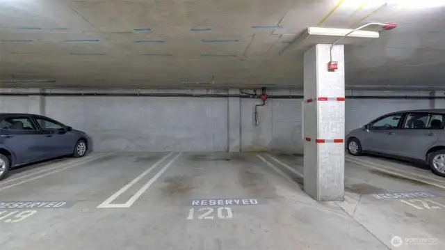 Large parking spot in secured garage