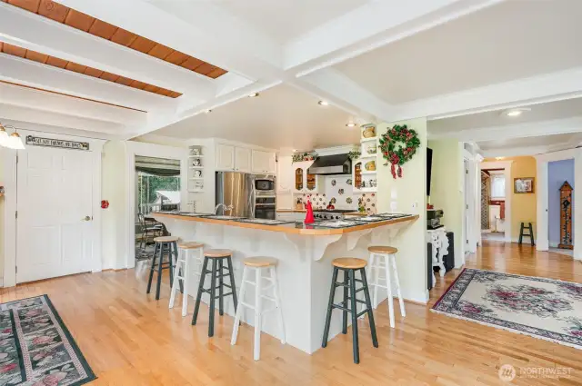 In Kitchen eating bar with room for everyone