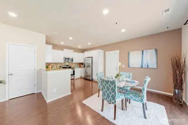 Lots a room for cooking and sitting down for dinner is a breeze.