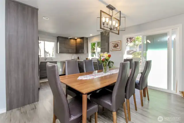 Dining room with kitchen