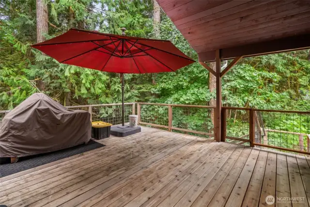Large Covered Deck off the Kitchen & Living Room.