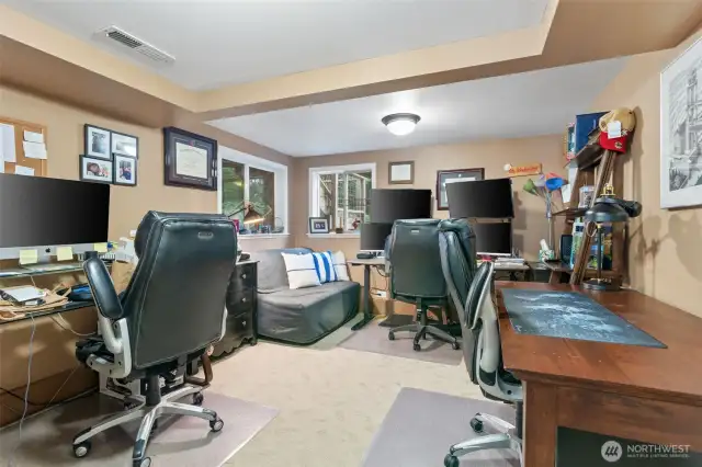 Office space located off the landing of the stairs leading to the basement.
