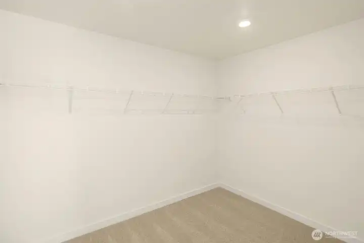 A big walk-in closet off the master bathroom