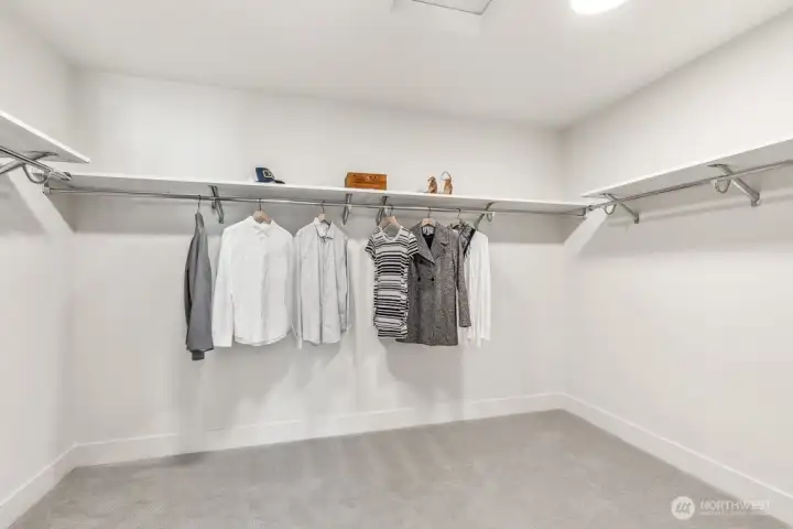 Huge walk-in closet in the primary bedroom.
