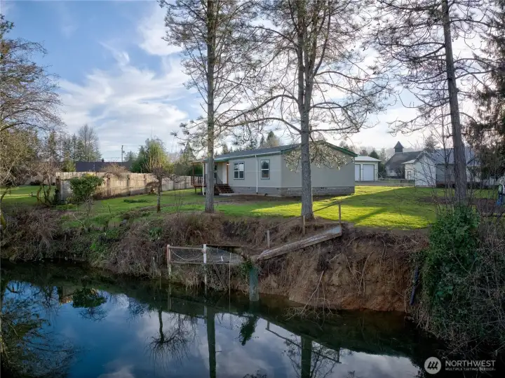 View of home from middle of river