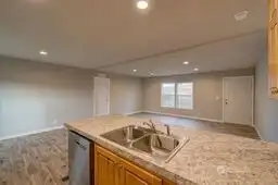 kithen counter looking towards living room