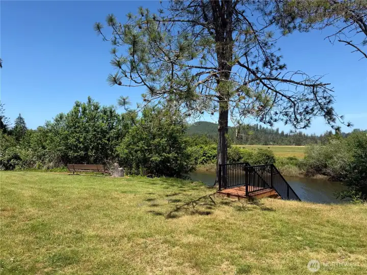 New Steps to the river for easy access to fishing or enjoying the wildlife.