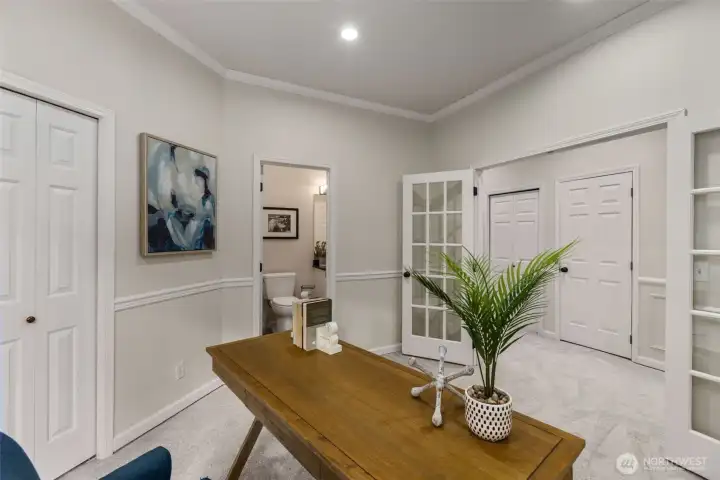 connected main bedroom to bath