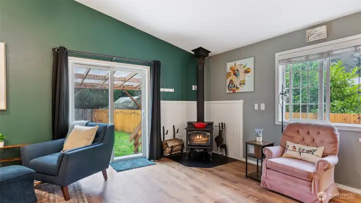 Snuggle up by the wood stove on cold winter nights