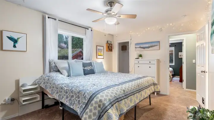 Primary bedroom has two walk-in closets