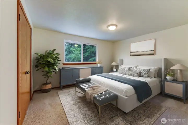 Virtually staged Primary Suite