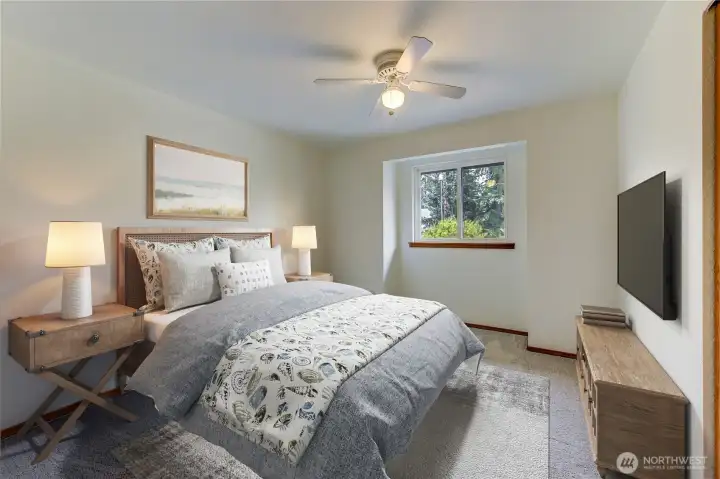 Virtually staged Bedroom 2/Guest room